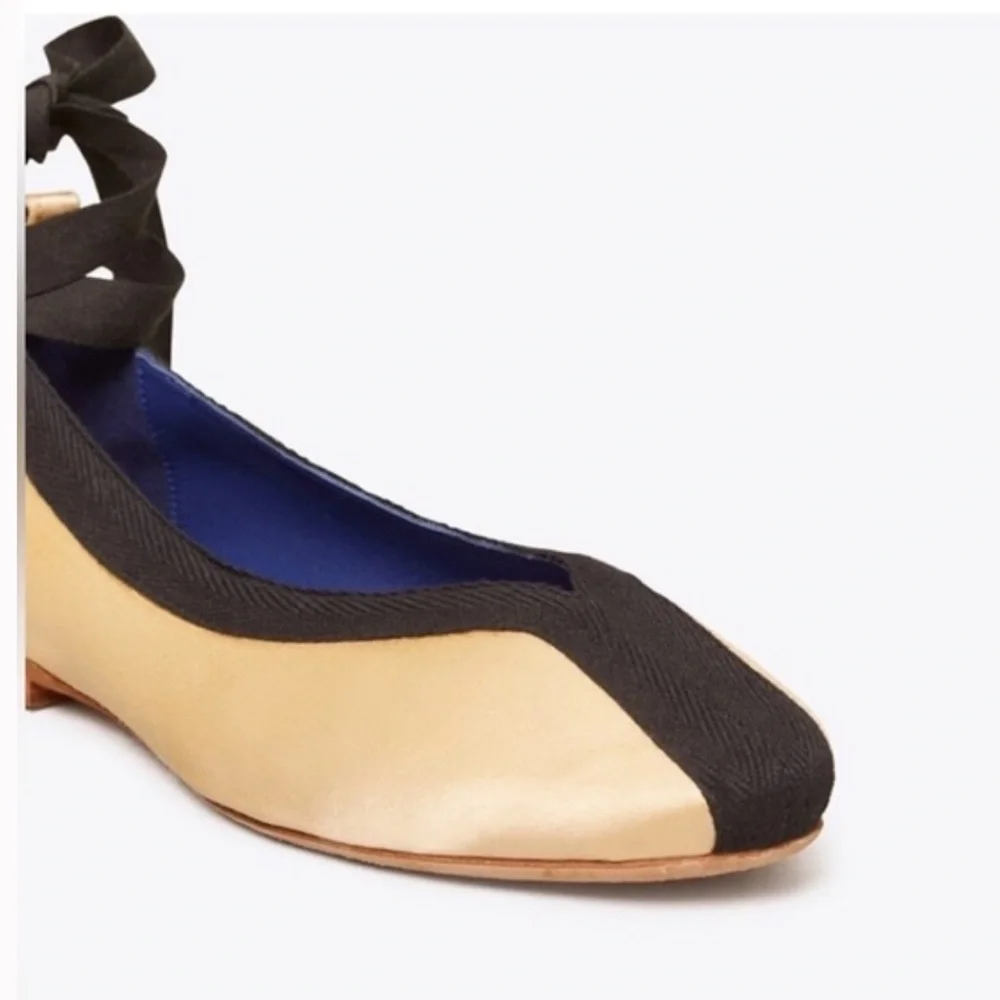 New TORY BURCH Herringbone Wrap Ballet Flats